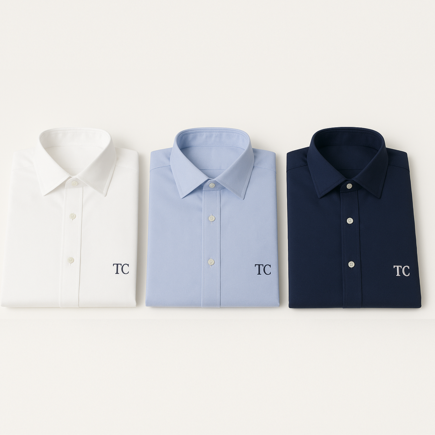 Set 3 camicie con inziali ricamate